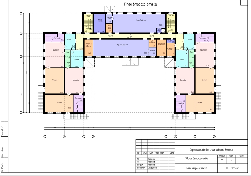 Проект детского сада чертежи