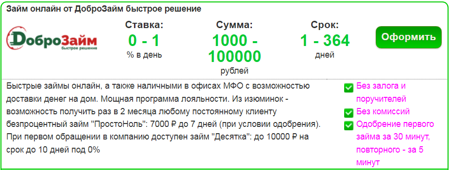 Микрозайм на карту без процентов первый раз без отказа