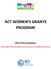 ACT WOMEN S GRANTS PROGRAM