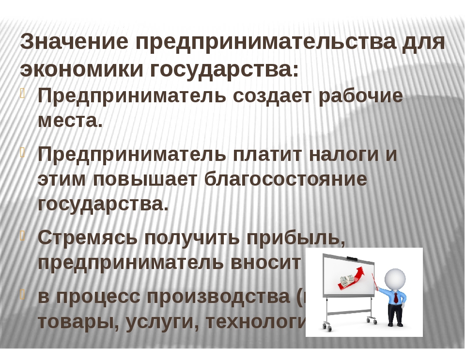 Закон о государственной регистрации индивидуальных предпринимателей. Значение предпринимательства для экономики государства. Значение предпринимательской деятельности. Значение предпринимательской деятельности для государства. Значимость предпринимательства.