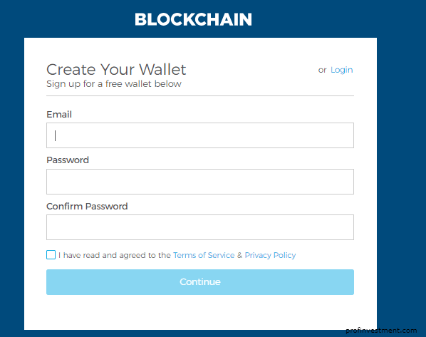 регистрация блокчейн кошелька